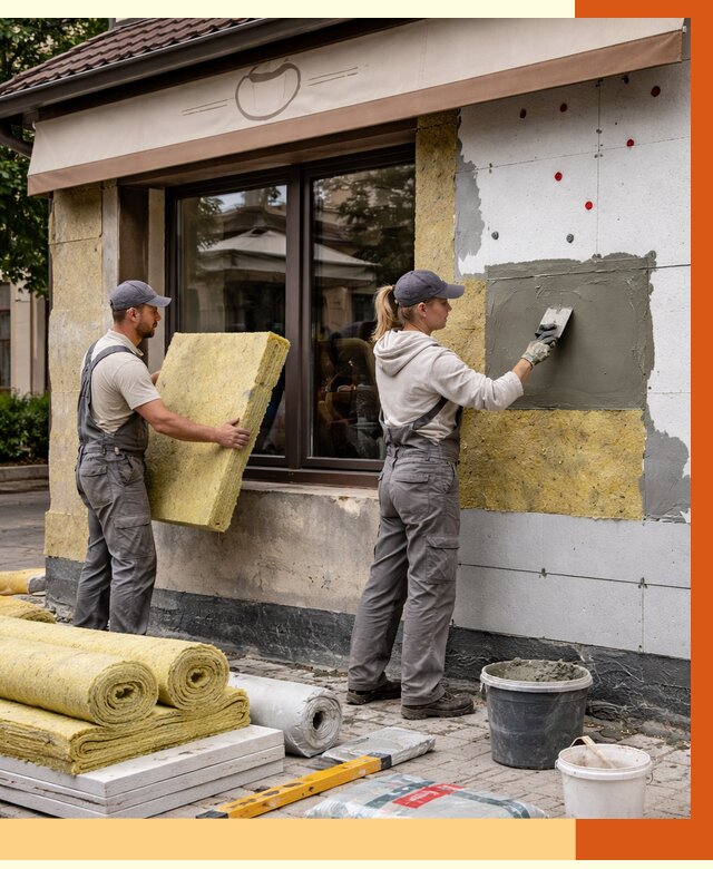 Утепление кафе в Подольске от 4376 руб/м2 — комплексно под ключ | ТепломастерПдл